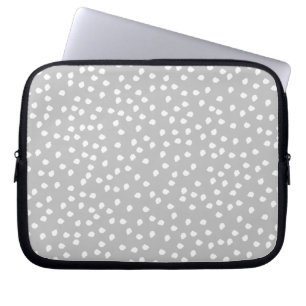 grey polka dot laptop sleeve