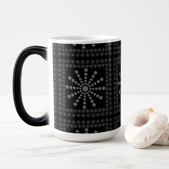 Grey polka dot magic mug (With Donut)