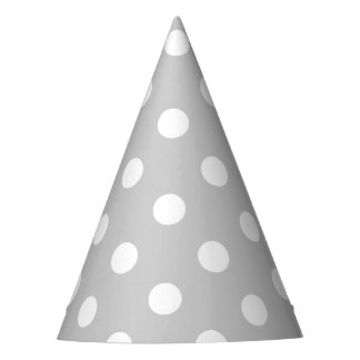 Grey Polka Dot Pattern Party Hat