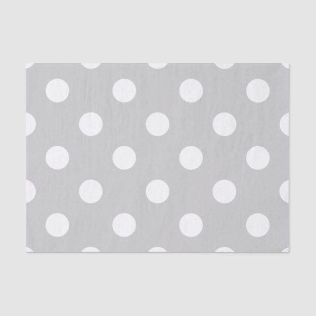 Grey Polka Dot Pattern Tissue Paper (Front)