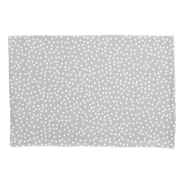 Grey Polka Dot Pillowcase (Front)