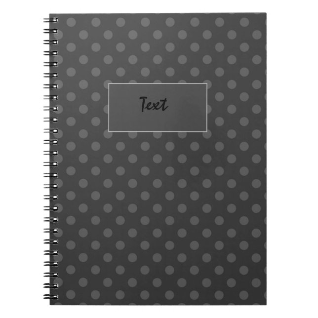Grey Polka dot , Polka dot , Black and white  Notebook (Front)
