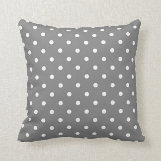 Grey Polka Dot Throw Pillow