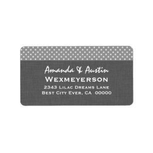 Grey Polka Dot Wedding Collection A2 Label