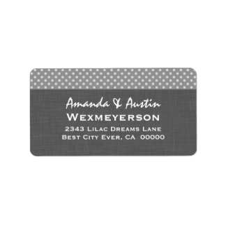 Grey Polka Dot Wedding Collection A2 Label