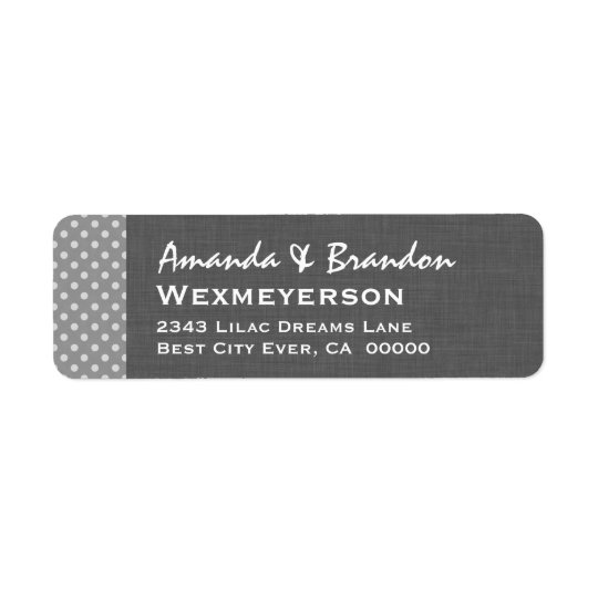 Grey Polka Dot Wedding Collection A2A Return Address Label