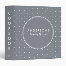 Grey Polka Dots Family Recipe Cookbook