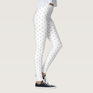Grey Polka Dots Girly Trendy Fashionable Yoga Leggings