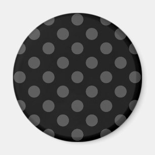 Grey polka dots on black magnet