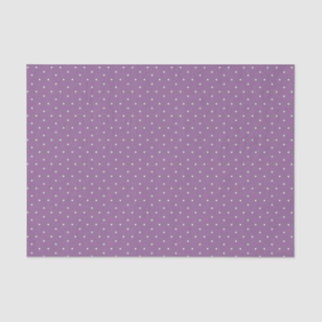 Grey Polka Dots on Purple Background Tissue Paper (Front)