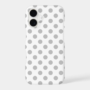 Grey polka dots on white
