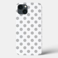 Grey polka dots on white Case-Mate iPhone case
