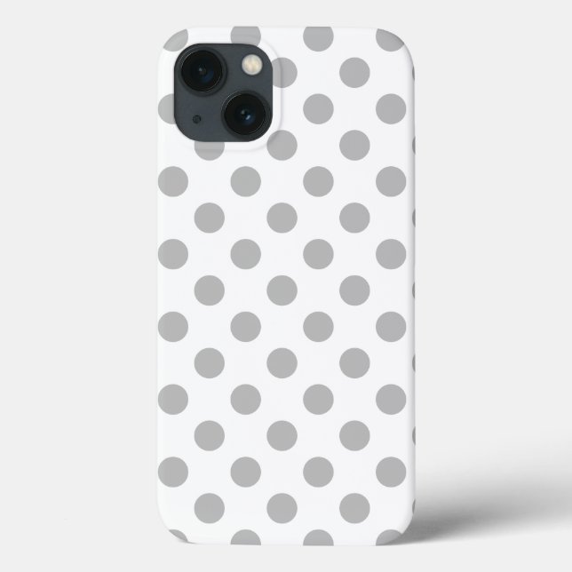 Grey polka dots on white Case-Mate iPhone case (Back)