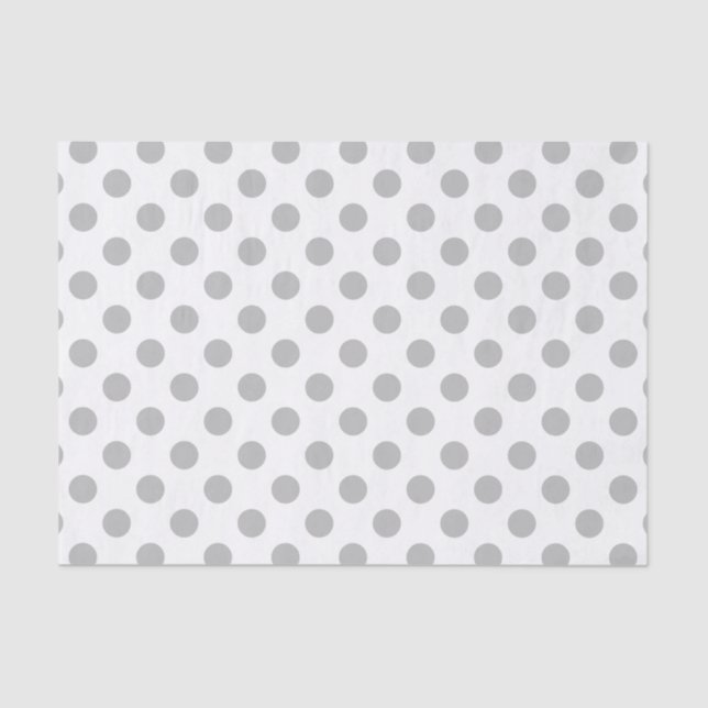 Grey polka dots on white tissue paper (Front)