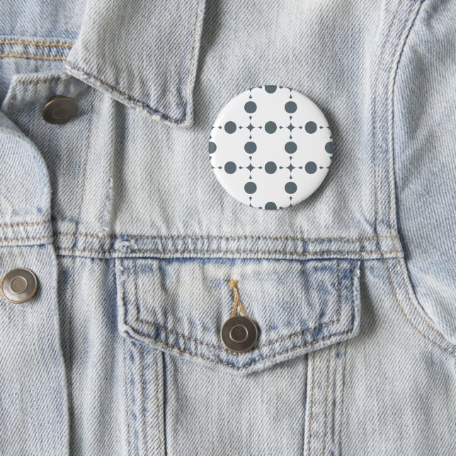Grey Polka Dots, Polka Dot Pattern, Dots, Dotted 6 Cm Round Badge (In Situ)