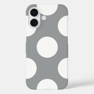 Grey Polka Dots, Polka Dot Pattern, Dots, Dotted iPhone 16 Case