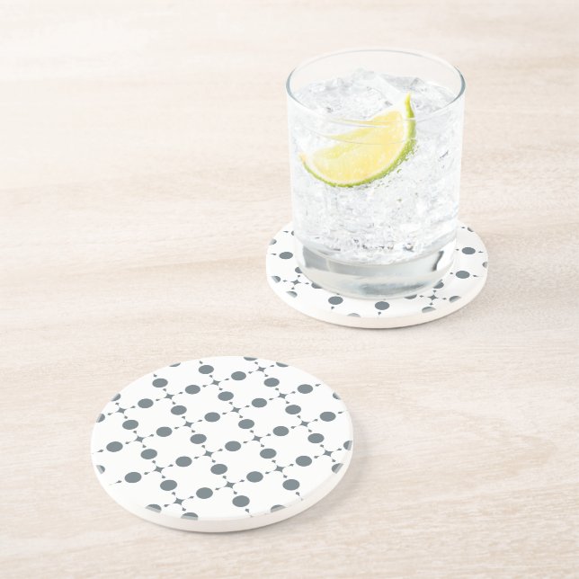 Grey Polka Dots, Polka Dot Pattern, Dots, Dotted Coaster (Side)
