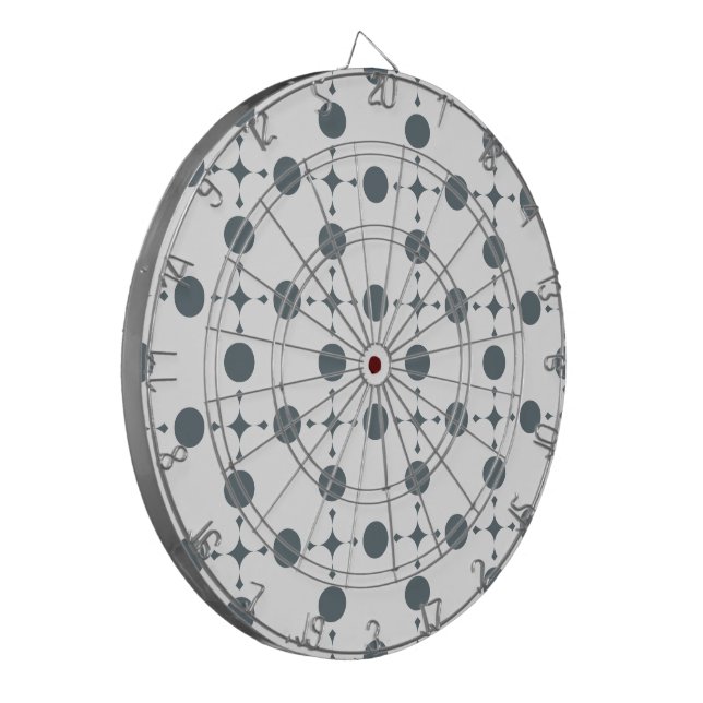 Grey Polka Dots, Polka Dot Pattern, Dots, Dotted Dartboard (Front Left)