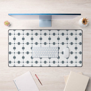 Grey Polka Dots, Polka Dot Pattern, Dots, Dotted Desk Mat