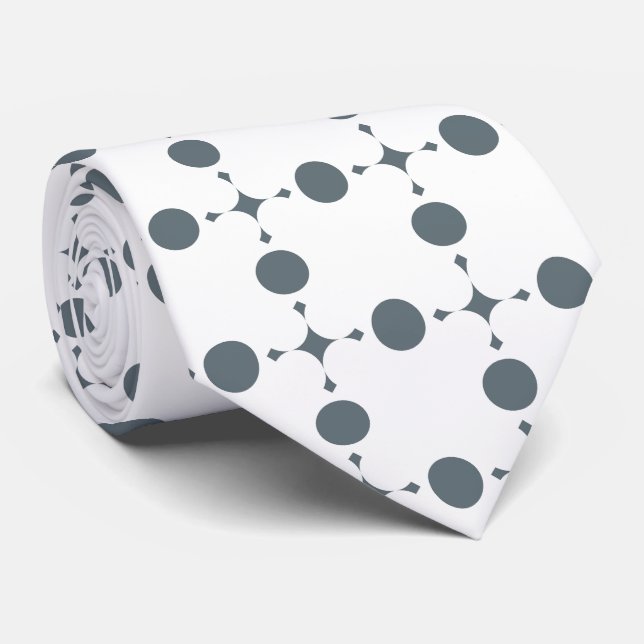 Grey Polka Dots, Polka Dot Pattern, Dots, Dotted Tie (Rolled)