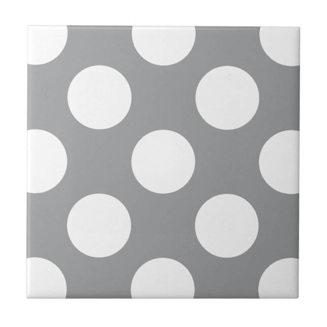 Grey Polka Dots, Polka Dot Pattern, Dots, Dotted Tile (Front)