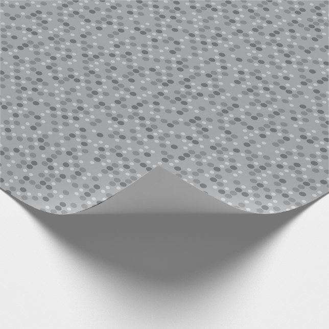 Grey Polka Dots Wrapping Paper (Corner)