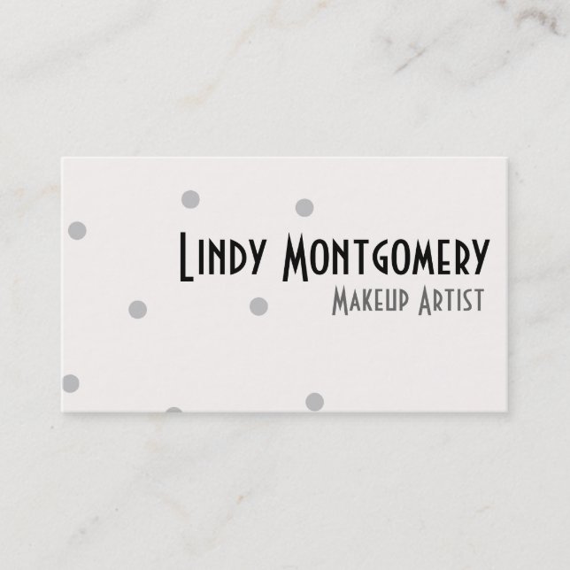 Grey Polkadot Personalised Business Cards (Front)