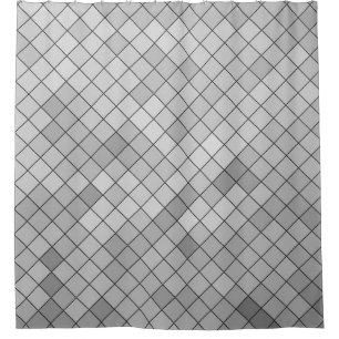 Grey polygonal illustration, which consist of tria shower curtain