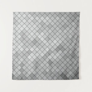 Grey polygonal illustration, which consist of tria tapestry