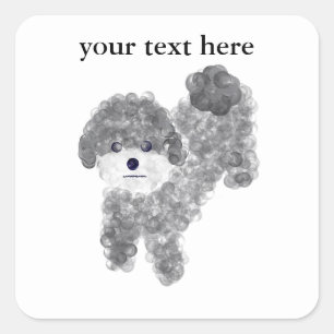 Grey Poodle #1 Stickers