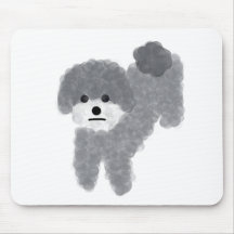 Grey Poodle #2 Mouse Pad