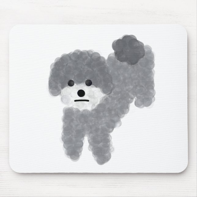 Grey Poodle #2 Mouse Pad (Front)