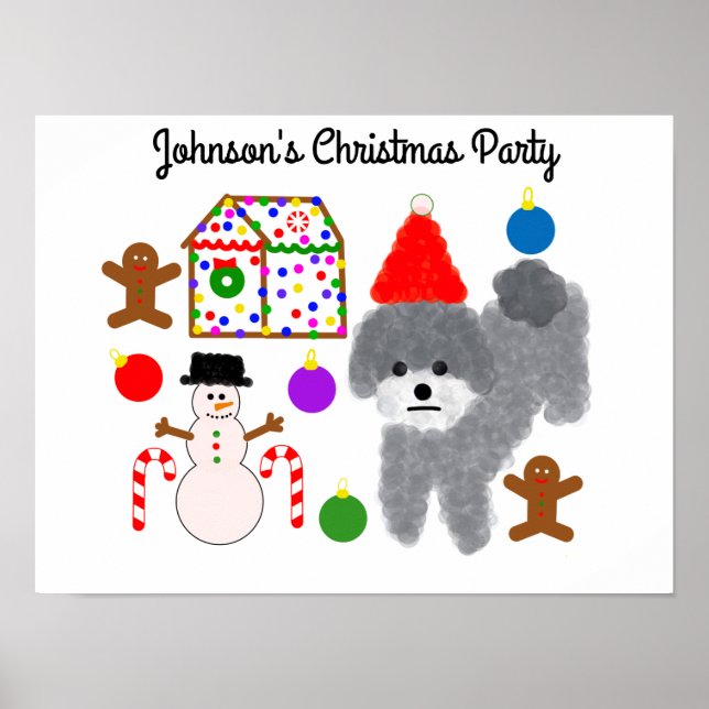 Grey Poodle Christmas #2 Poster (Front)