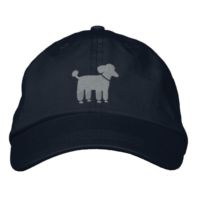 Grey Poodle Dog Logo Embroidered Hat (Front)