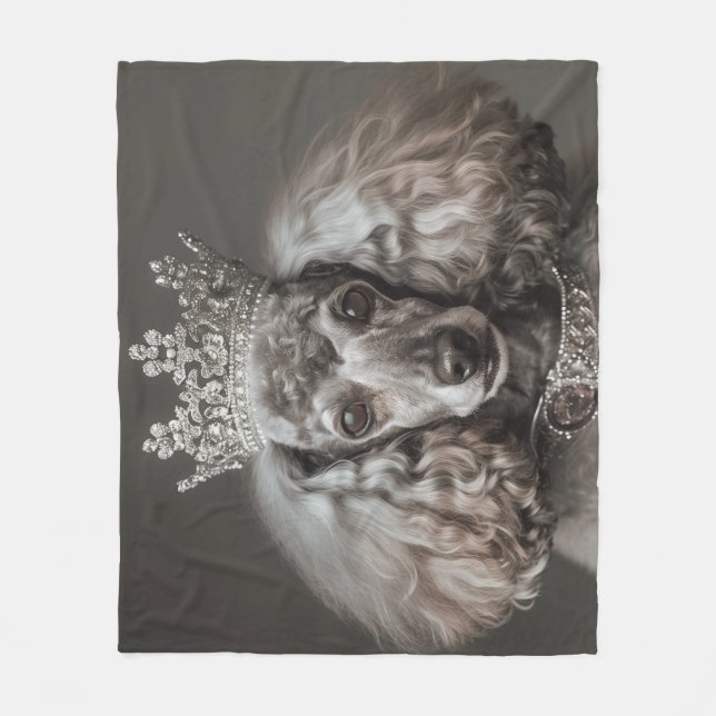 Grey Poodle Dressed as a Princess Fleece Blanket (Front)