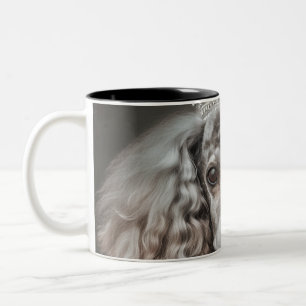 Grey Poodle Dressed as a Princess Two-Tone Coffee Mug