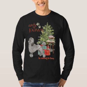 Grey Poodle Funny Dog Christmas T-Shirt