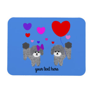 Grey Poodle Valentine #2 Magnet