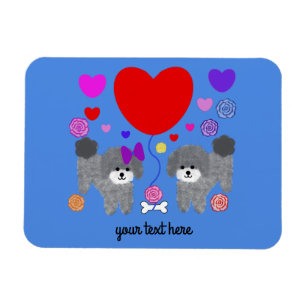Grey Poodle Valentine #3 Magnet