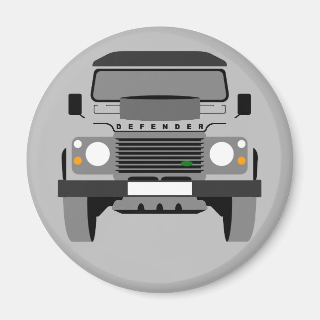 Grey Pop art Classic Land Rover Magnet (Front)