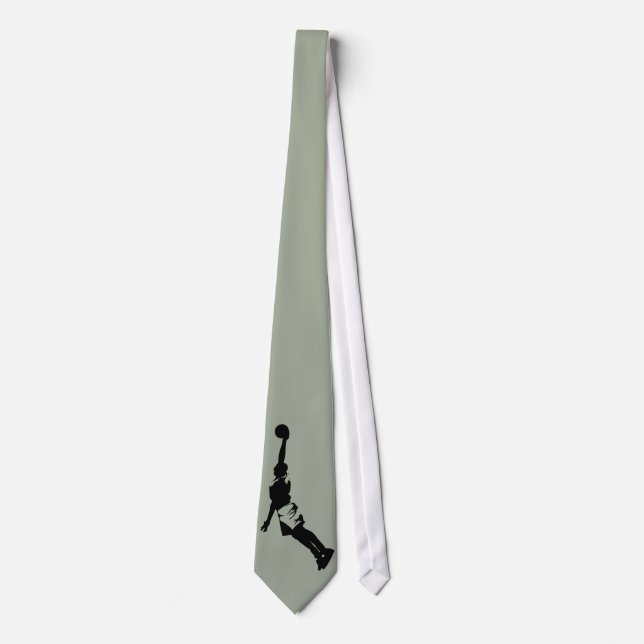 Grey Pop Art Love This Game Basketball Motivation Tie (Front)