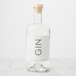 Grey Premium Ultimate Modern Monogram Bold Gin Liquor Bottle Label