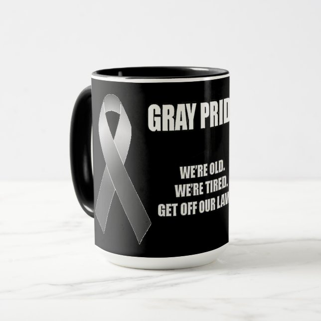 grey pride mug (Front Left)