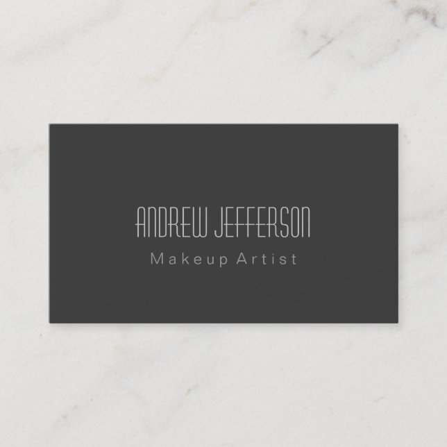 Grey Professional Makeup Artist Business Card (Front)