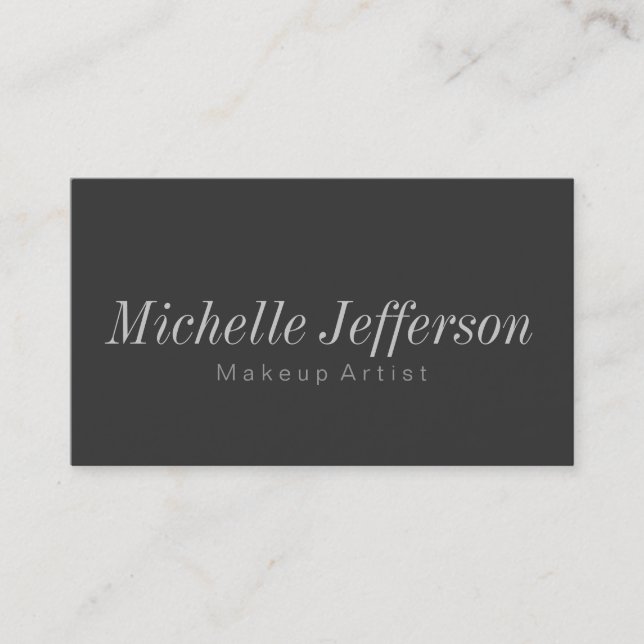 Grey Professional Makeup Artist Business Card (Front)