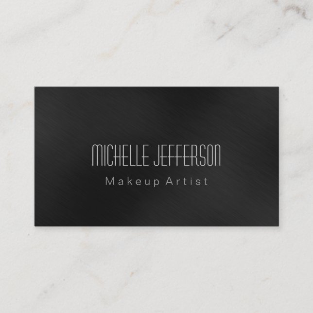 Grey Professional Makeup Artist Business Card (Front)