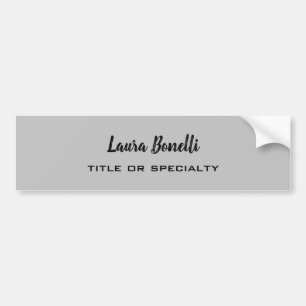 Grey Professional Modern Minimalist Plain Bumper Sticker