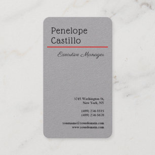 Grey Professional Modern Simple Stylish Business Card