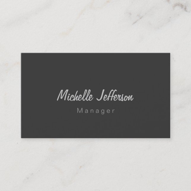 Grey Professional Script Manager Business Card (Front)