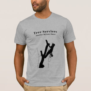 Grey Professional Tree Trimming Service Business T-Shirt